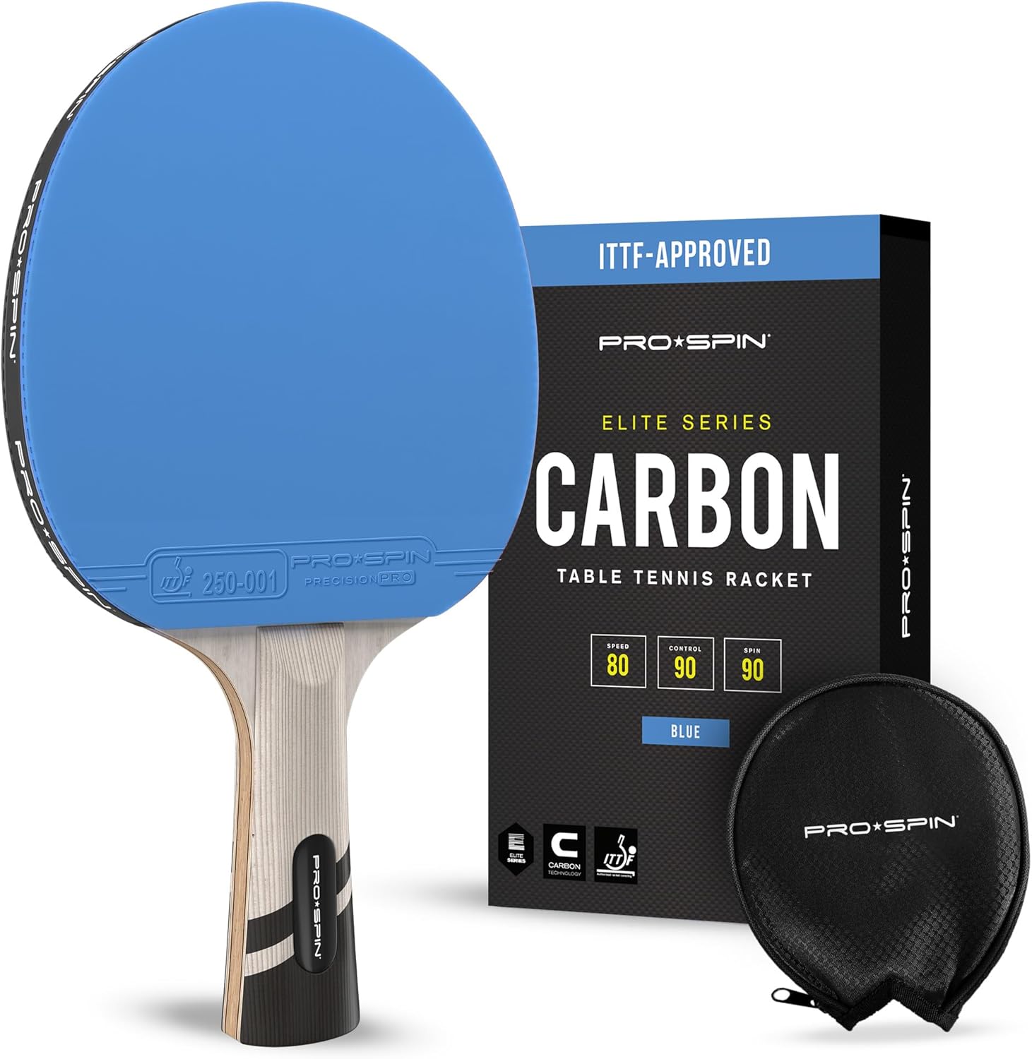 PRO-SPIN Ping Pong Paddles - ITTF Approved Professional Table Tennis Rackets with Carbon Fiber for Superior Control | 7-Ply Blade, Premium Rubber, 2.0mm Sponge - Image 13