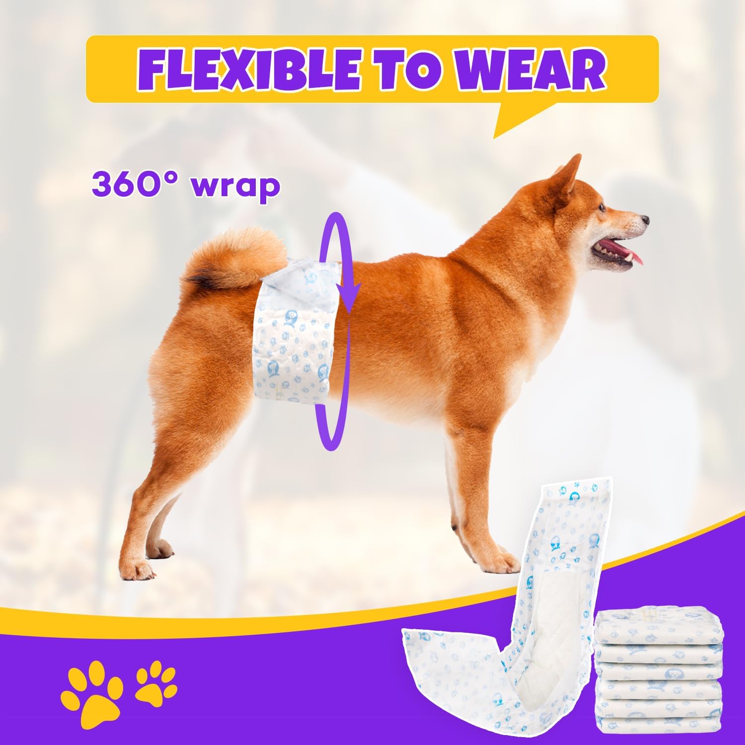 BURVAGY super absorbent pee wraps packaging detail