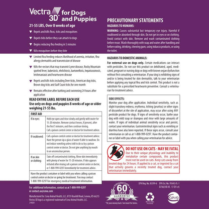 Topical flea and tick spot treatment for dogs 21 to 55 pounds