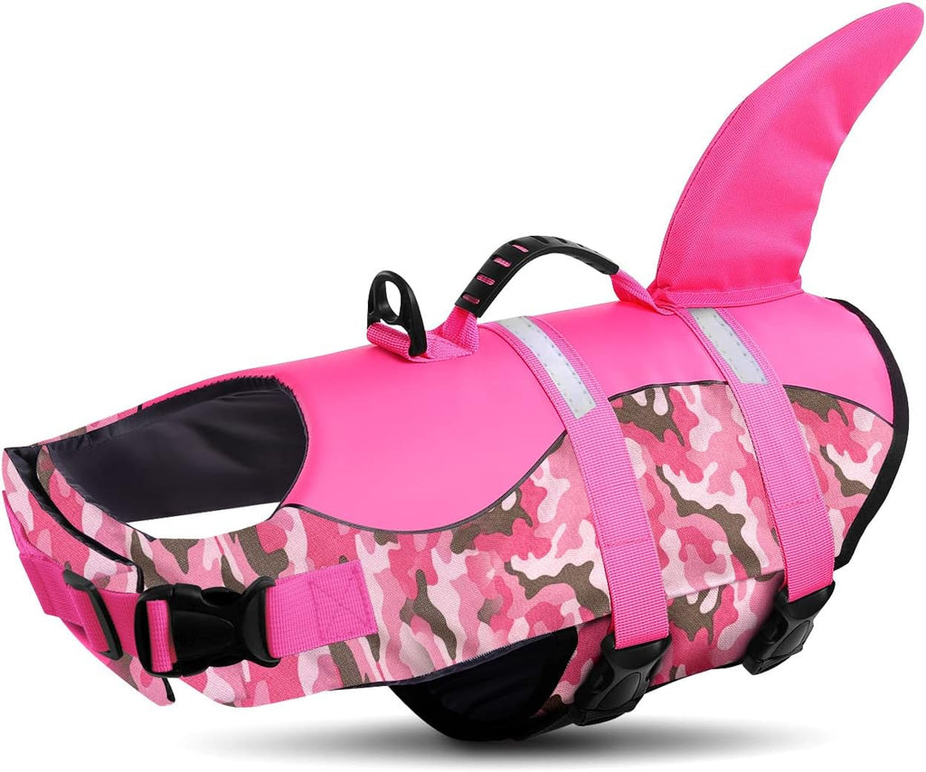 Queenmore Dog Life Jacket Ripstop Dog Shark Safety Vest Adjustable Preserver with High Buoyancy and Durable Rescue Handle for Small,Medium,Large Dogs, Blue Camouflage Large - Image 9