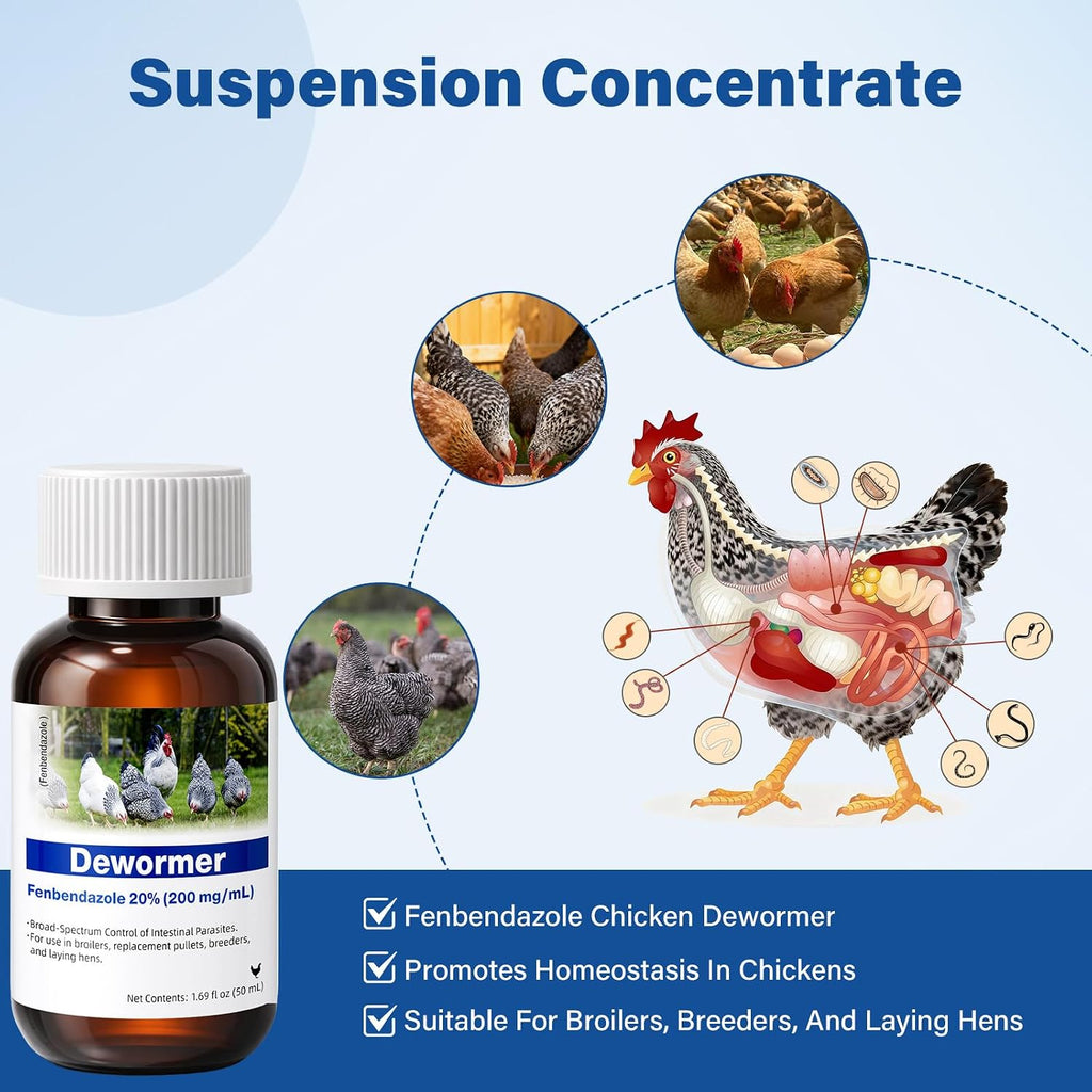 MedivexRX poultry dewormer liquid suspension label details