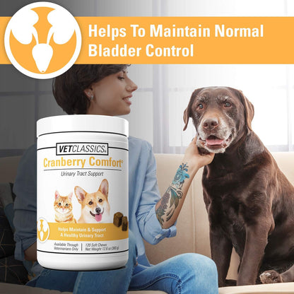 Side view of Vet Classics Cranberry Comfort urinary tract health soft chews for cats and dogs