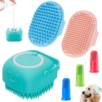 Comotech 6PCS Dog Bath Brush & Dog Toothbrush | Adjustable Handle Shampoo Brush & Scrubber for Short & Long Haired Dogs & Cats | Effectively Solve Odor & Stain Removal Problems (Blue Blue Blue.) - Image 11