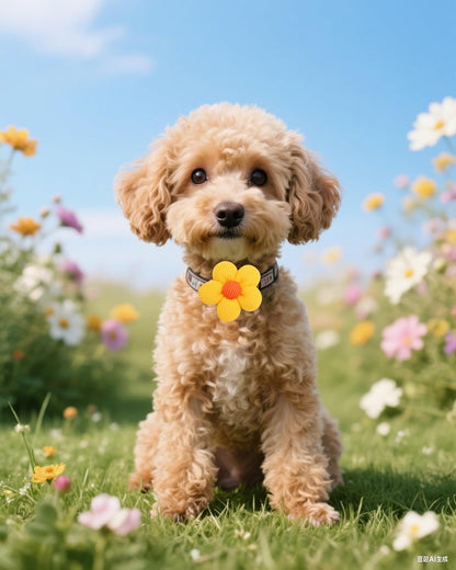 PET SHOW removable flower slide charms for standard size pet collars