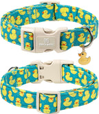 High quality cotton fabric detail of M Maca Bates dog collar