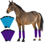 FOXLVDA Horse Fly Boots - Fly Boots for Horses Set of 4, Comfortable Horse Leggings, Mesh Material Design with Metal Support Bars for Reduces Stomping & Leg Fatigue (4, Green, Large) - Image 10