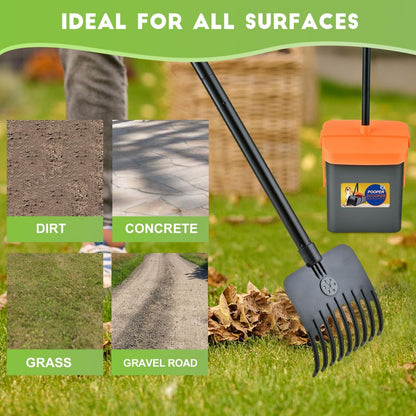 Ilongood non breakable dog scooper set components laid out flat before quick outdoor assembly.