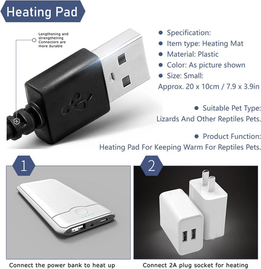 Fauoswuk reptile heat mat showing the temperature adjustment interface