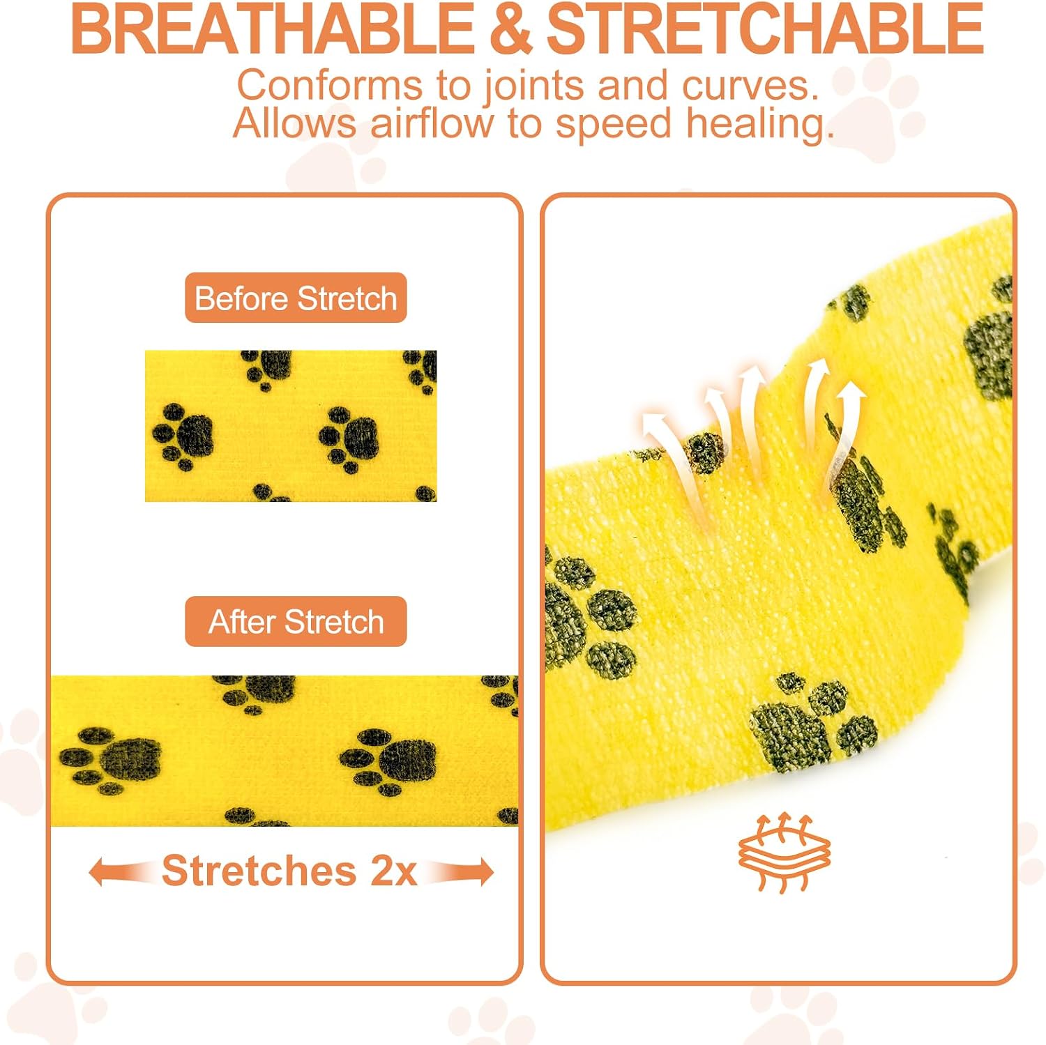 Detailed view of non-woven fabric texture of Avinli vet bandage