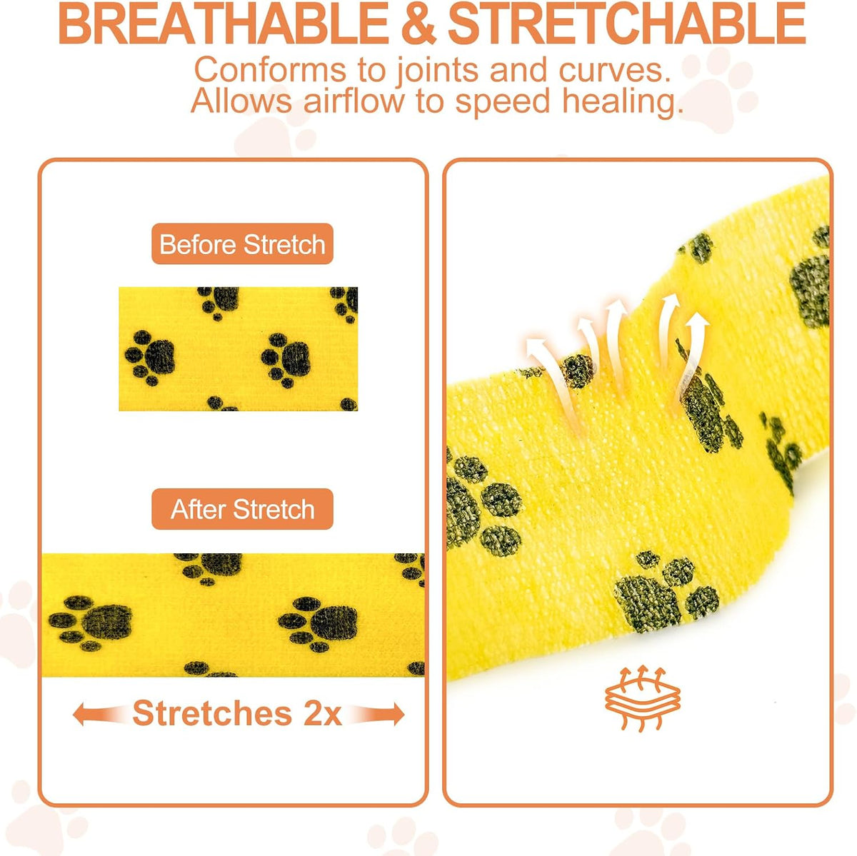 Detailed view of non-woven fabric texture of Avinli vet bandage