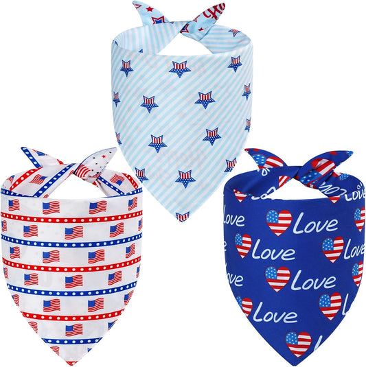Agroon reversible patriotic dog scarf set