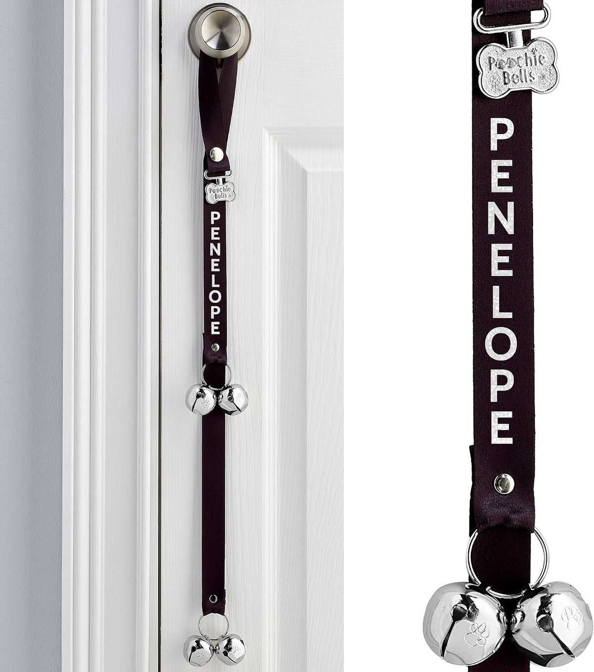 PoochieBells Dog Door Bells for Potty Training, Quick & Easy Puppy Potty Training Method Included, Handcrafted in USA with Loud, Paw-Safe Bells, Espresso - Image 14
