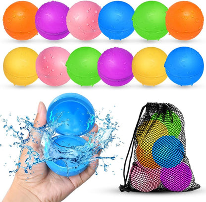 Smirodi reusable water balloons twelve piece front view showcasing bright colors