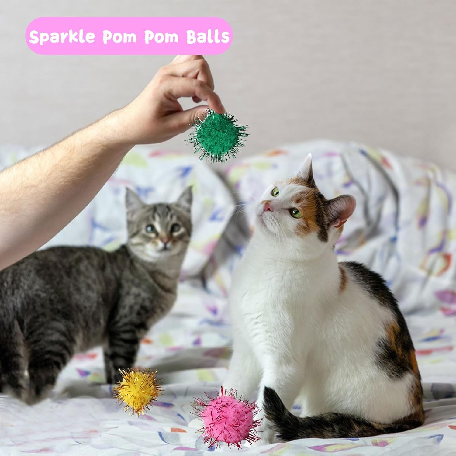 Full set of 40 cat toys including springs and bells