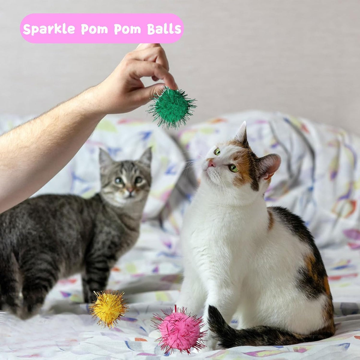 Full set of 40 cat toys including springs and bells