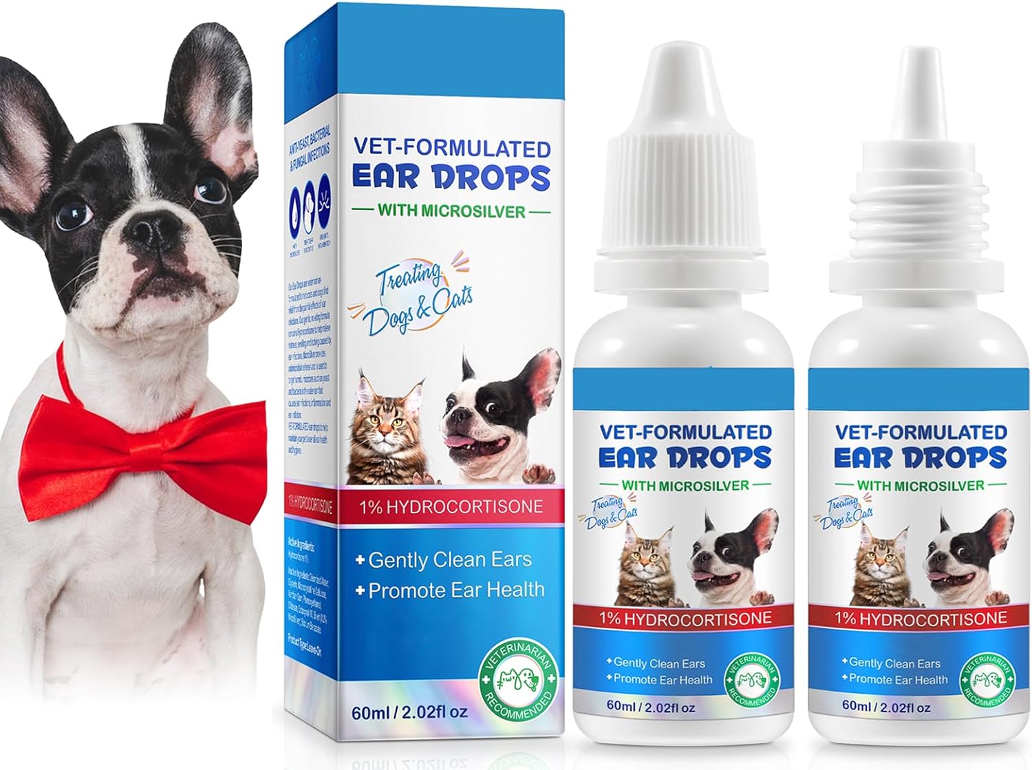 Ear Mite Treatment for Dogs and Cats, Cat Ear Cleaner with Aloe Vera, Cleaner on Contact & Soothes Itching, Vet-Recommended Formula for Pets Ear Cleaning, Fast-Acting - Image 9