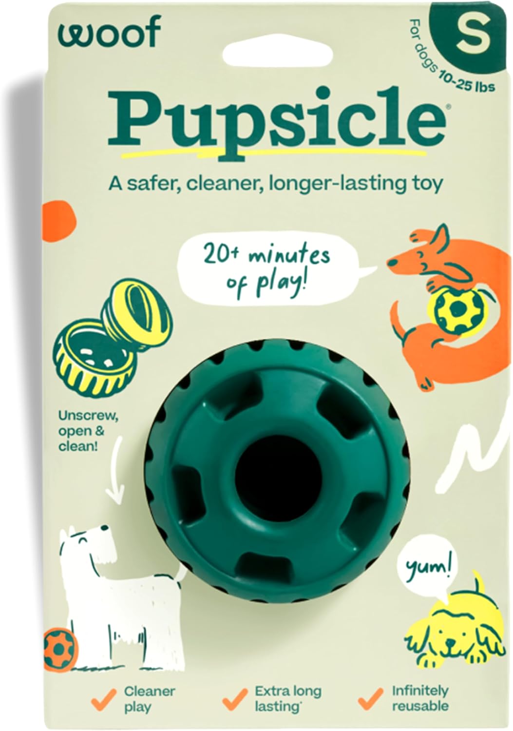 WOOF Party Pupsicle - Long-Lasting Interactive Dog Toys for Boredom - Low-Mess Design - Birthday Gifts for Dogs - Large Dog Toys - Party Pink - Image 15