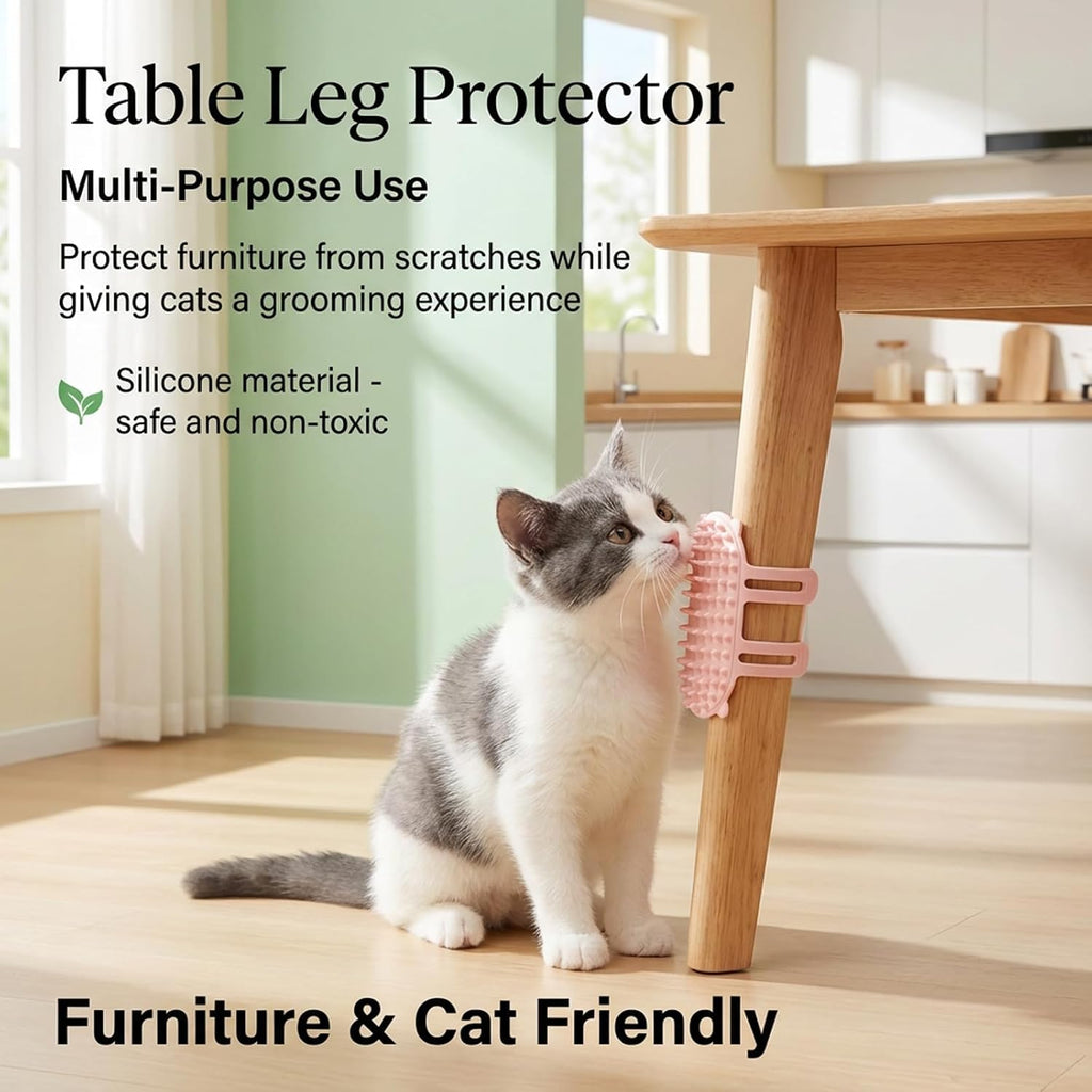 Generisch cat corner massage brush showing silicone bristles