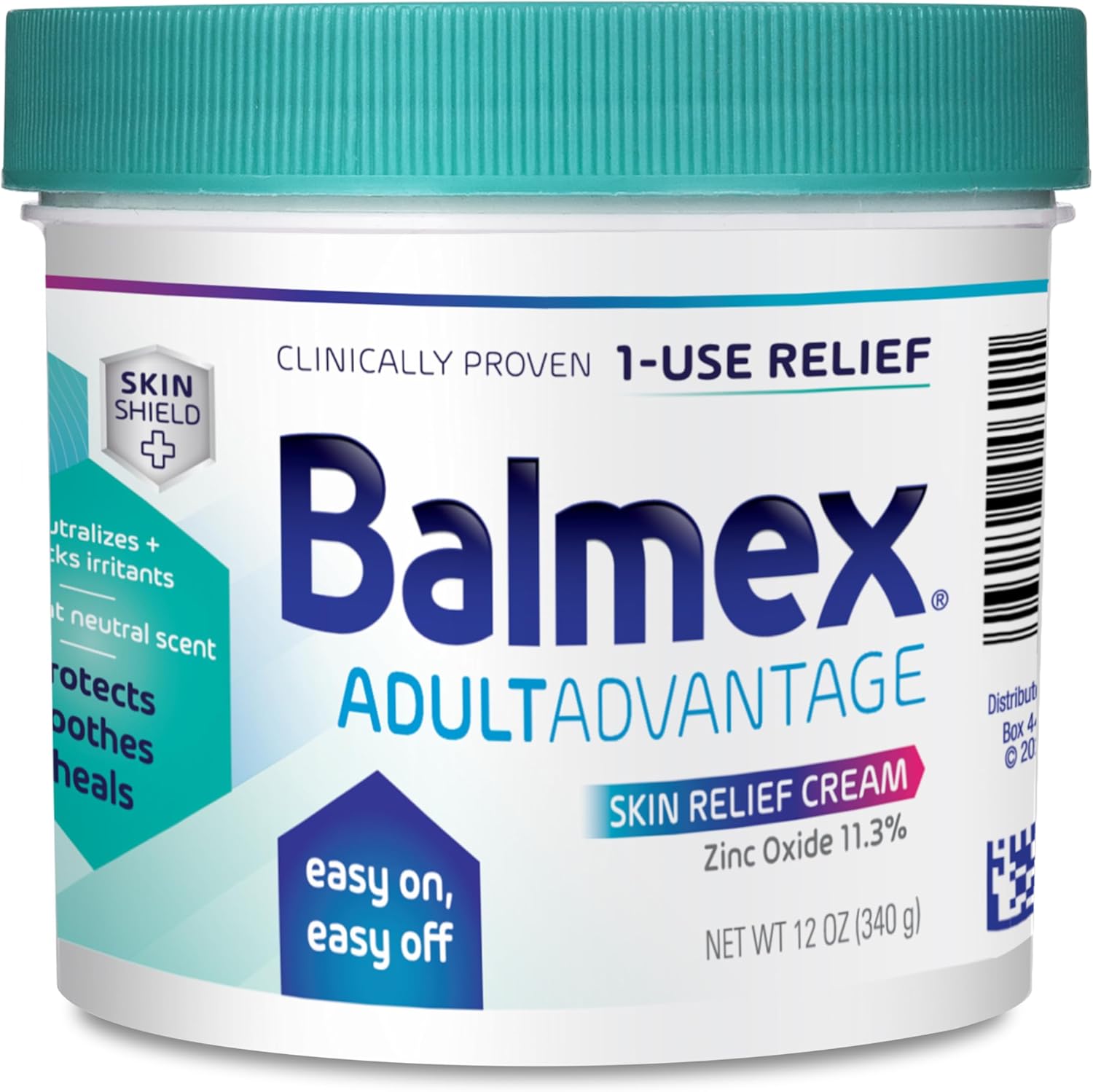 Balmex Adult Advantage Rash Relief Barrier Cream 12 Ounce front view container