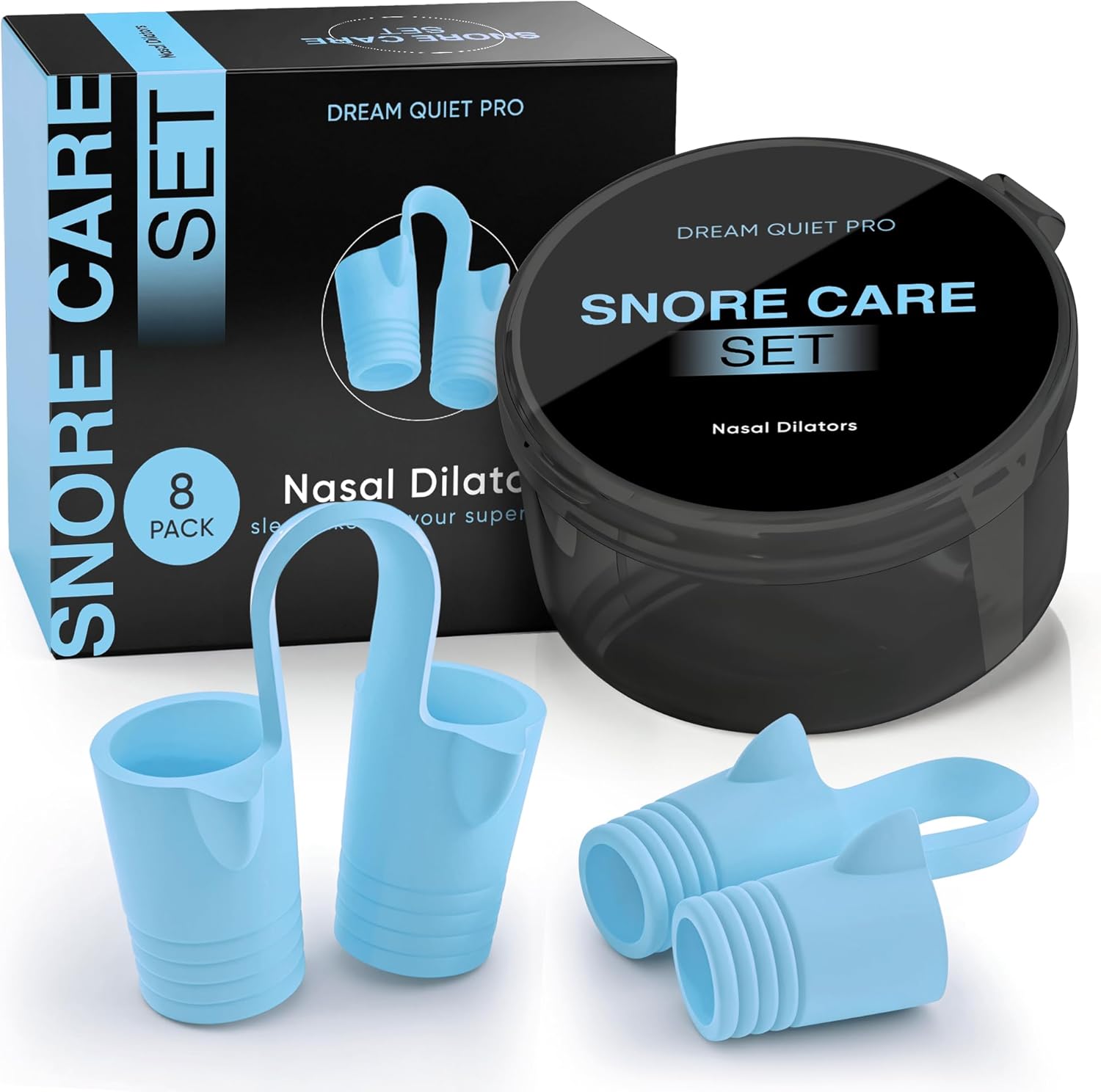 Infinibyte Nasal Dilators 8 pack front view for snoring relief.