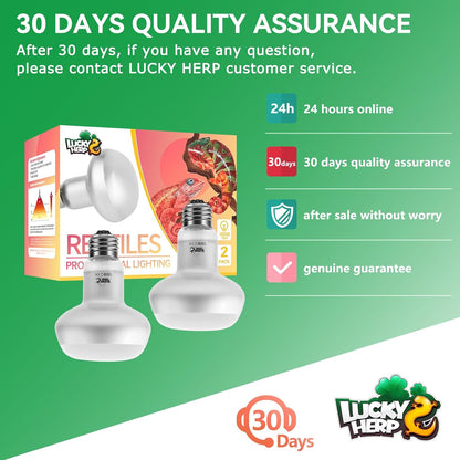 Lucky Herp 100 Watts daylight heating lamp reflecting light off its specialized inner coating.