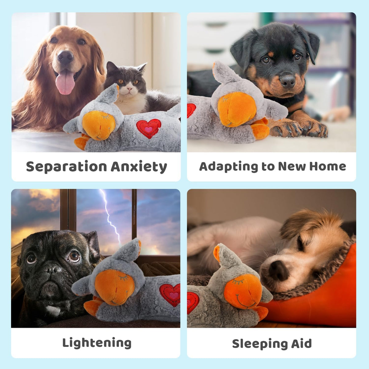 All For Paws soothing plush toy inside a puppy crate