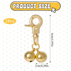 Two pack stainless steel pet collar charms in premium gold finish displayed flat.