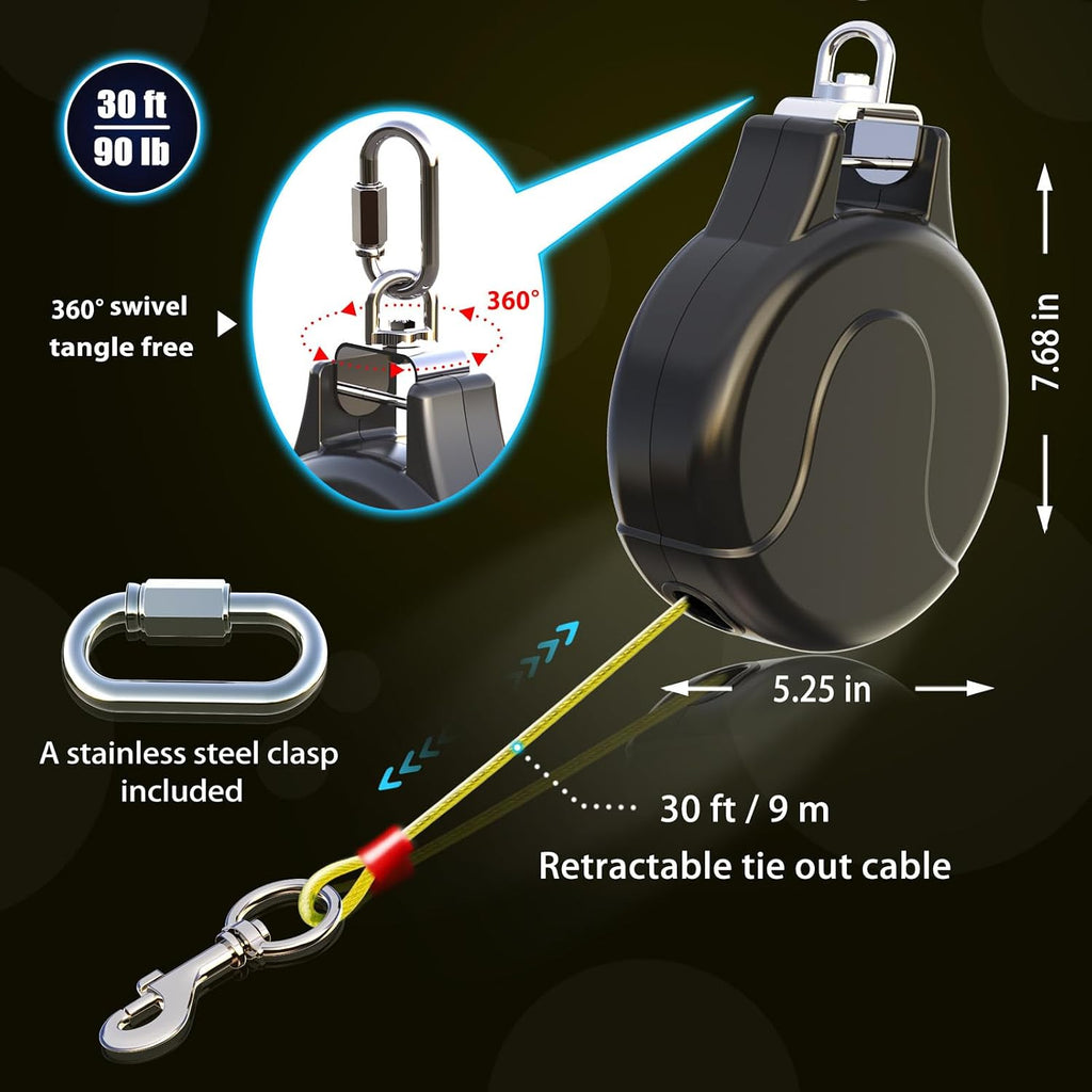 Pestairs 2-in-1 dog lead attached to a zipline