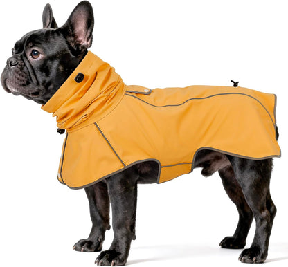 Ezierfy imported pink pet raincoat highlighting the secure nighttime reflective elements