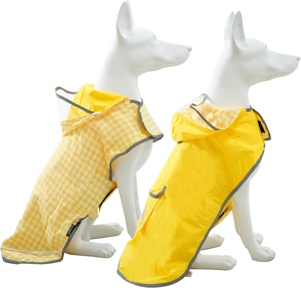 MAMORE Dog Raincoat Reversible,Waterproof Dog Rain Coat Hooded Slicker Poncho with Reflective Strip, Plaid Double Layer Rain Jacket for Small Medium Large Dogs (Light Blue, X-Small(4-9lb)) - Image 11