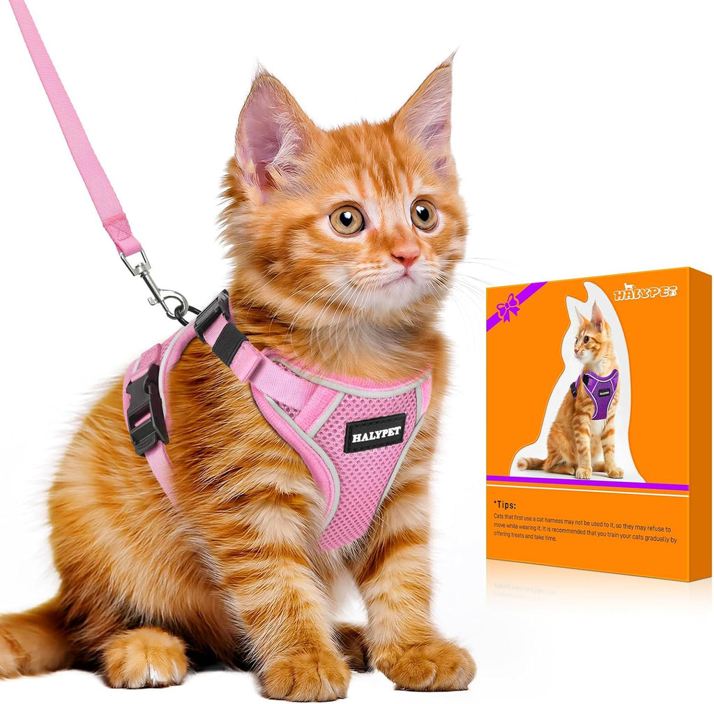 Halypet Cat Harness and Leash Set - MAX Safety 4th-Gen Upgrade, Escape Proof, Adjustable, Comfortable Soft Vest, Easy to Wear Kitten Harness with Reflective Strip for Cats Walking - Small Black - Image 13