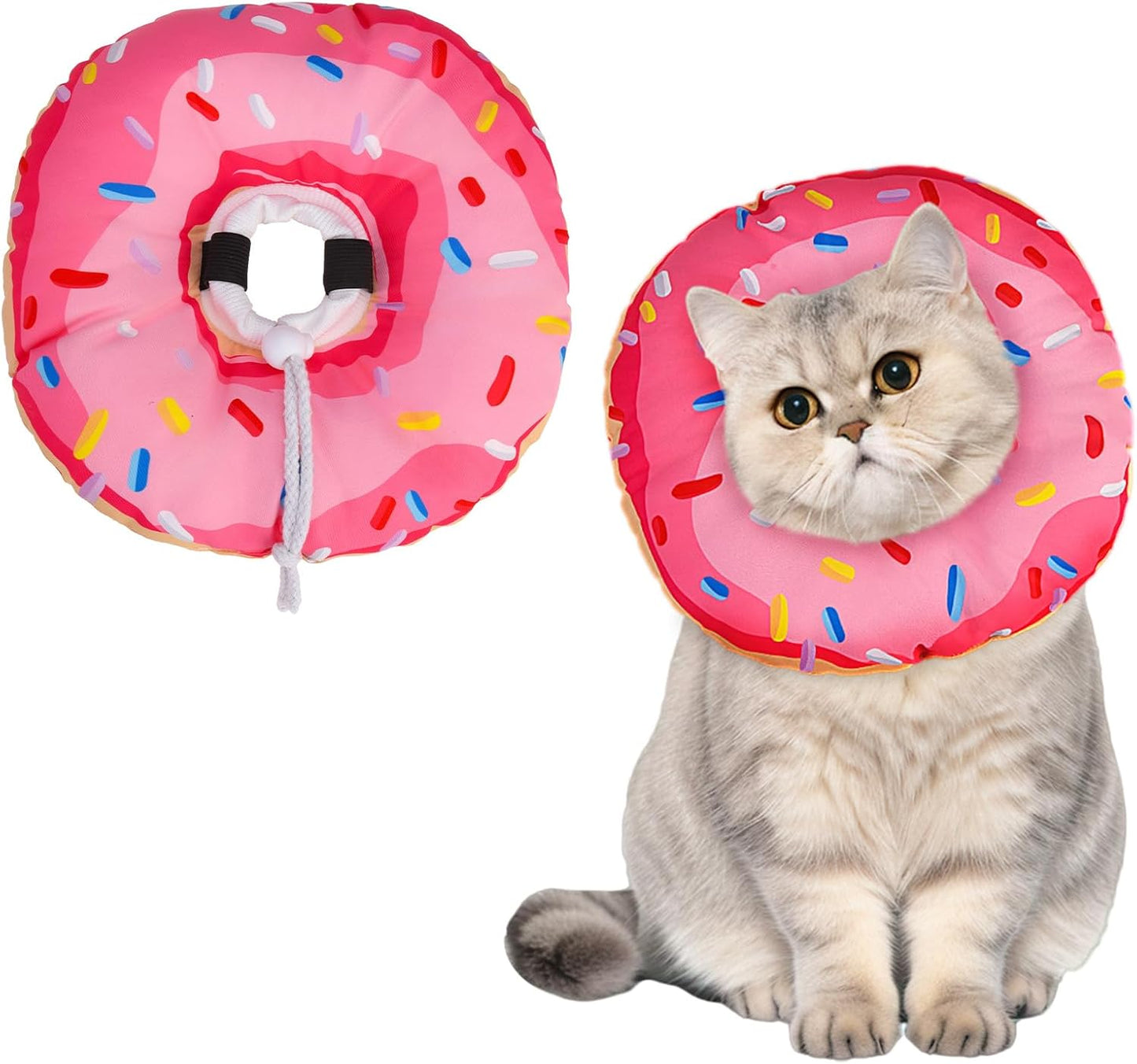 BINGPET Cat Cone Collars Soft,Cat Recovery E Collars After Surgery to Stop Licking,Waterproof Adjustable Elizabeth Neck Cones Cute Pet Donut Pillow for Cats Kitten Puppy Wound Healing After Surgery,S - Image 10