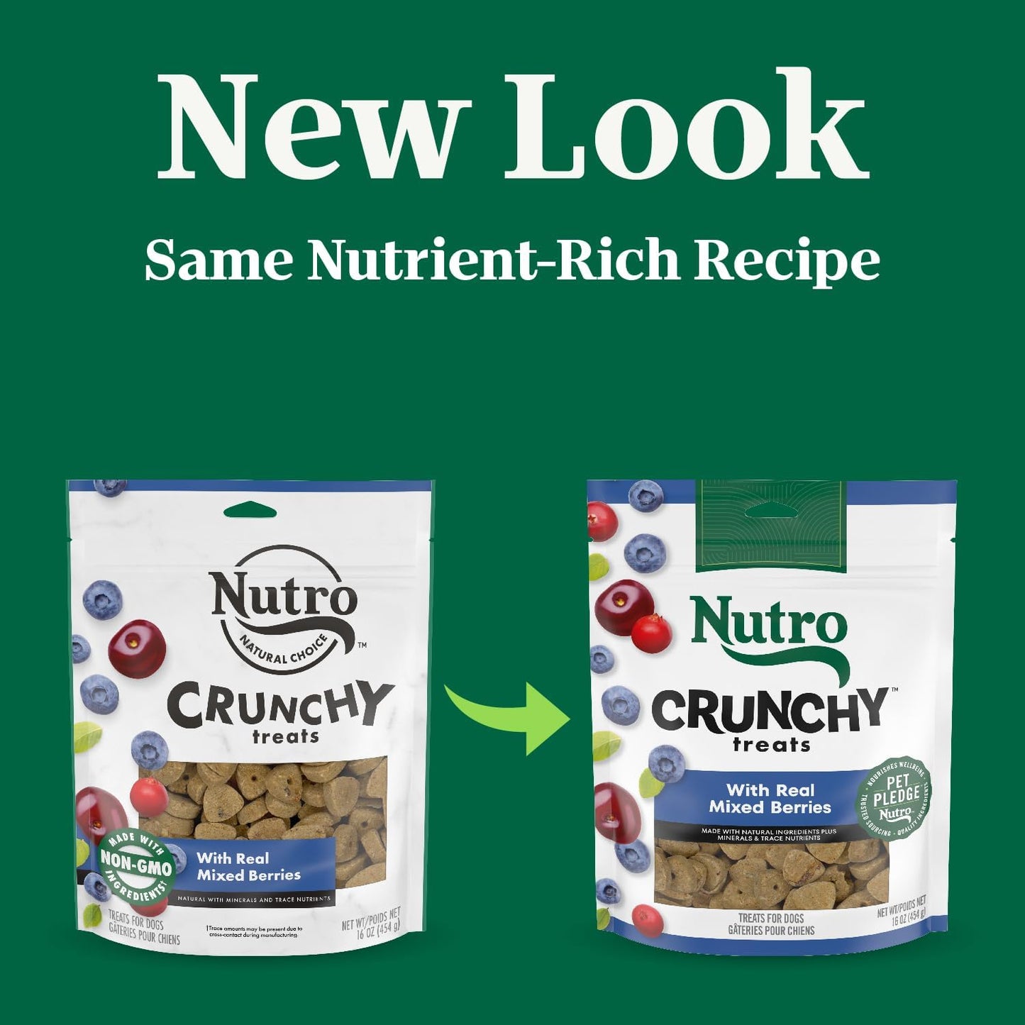 Nutro 16 ounce bag natural dog treats ingredients label view
