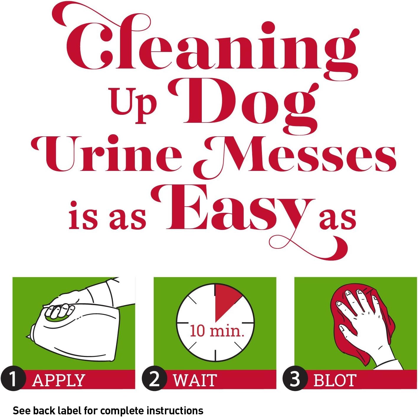 Applying Nature's Miracle to dog urine stain