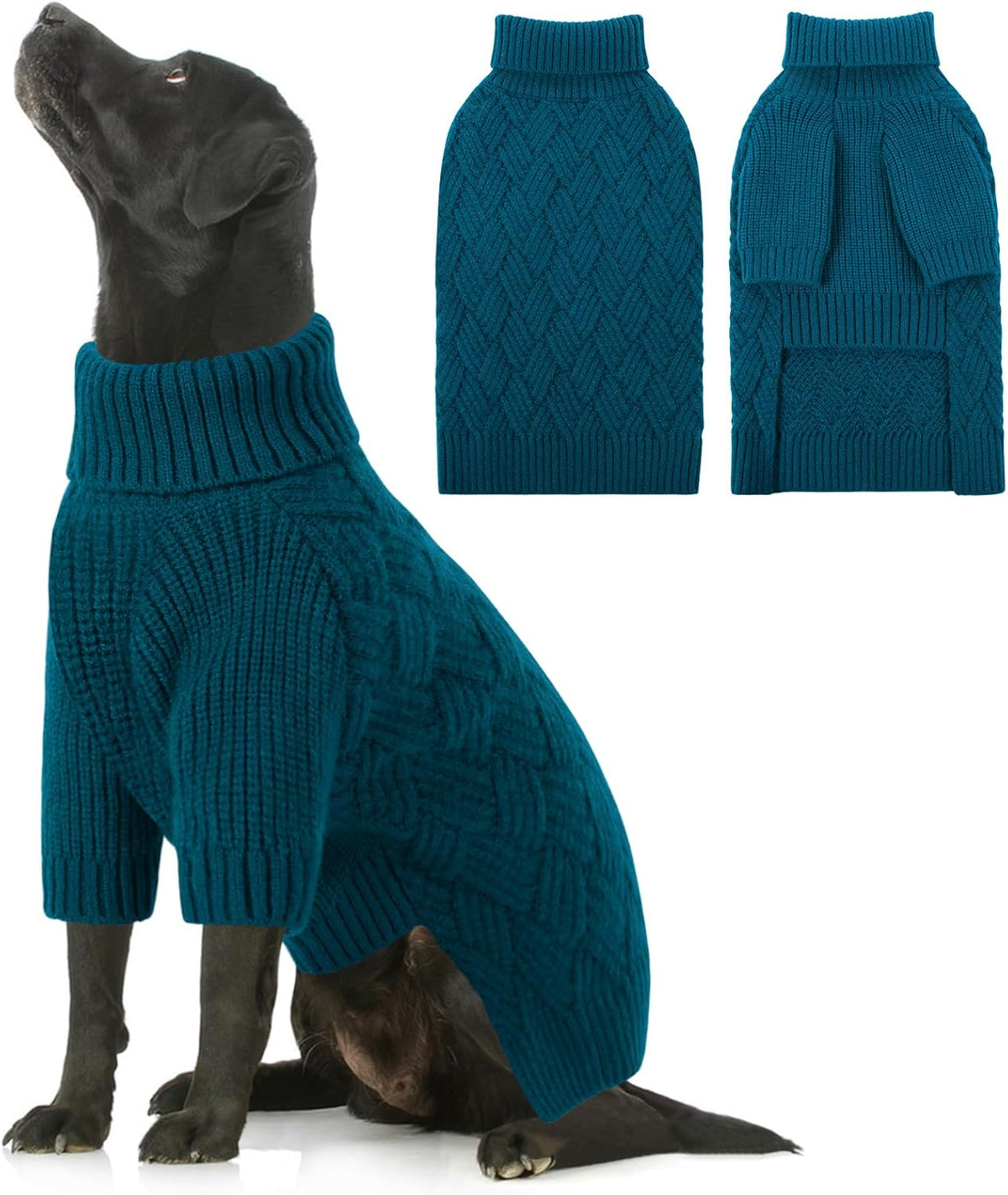Small Dog Sweater, Turtleneck Dog Sweater for Cold Weather, Puppy Knitwear Pullover for Christmas Thanksgiving, Pet Winter Knitted Sweatshirt for Pug Dachshund, Red S - Image 15