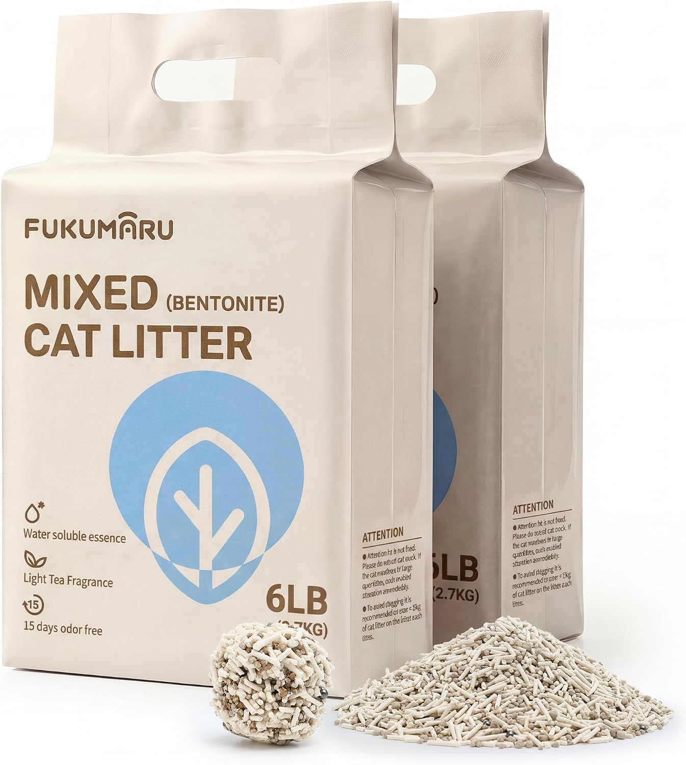 FUKUMARU Tofu Cat Litter - Natural Lightweight Unscented Cat Litter Pellets, Dust Free Quick Clumping, Effective Odor Control, Flushable, Low Tracking, 18 LBS (3 Packs) - Image 10