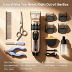 Gooad low noise dog clippers full accessory kit contents