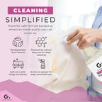 G's Cleaning stain remover spray on hardwood floor surface