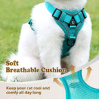 Jiiberl escape proof adjustable vest harness emerald medium size close up view