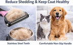 Side profile of the dual-sided pet deshedding brush