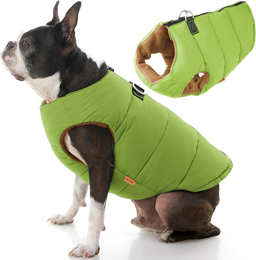 Gooby Padded Vest Dog Jacket - Red, X-Large - Warm Zip Up Vest Fleece Jacket with Dual D Ring Leash Water Resistant for Small to Medium Dogs - Image 11