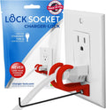 Lock Socket 3 Prong Outlet Lock in red front view