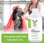 Veterinary strength antimicrobial lime sulfur dip bottle for dogs and cats