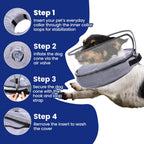 Inflatable dog recovery donut minimizing stress and maintaining peripheral vision during healing