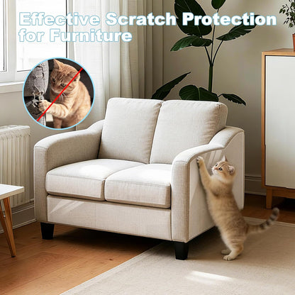 Demonstration of THLHKD scratch deterrent tape on sofa arm