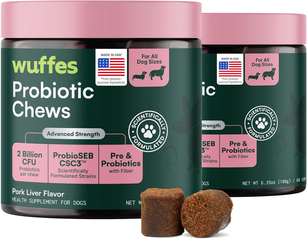 Wuffes Daily Probiotic for Dogs - Supports Digestive Health, Gut Balance, and Immune System - with Prebiotics, Marshmallow Root, and Pumpkin Powder - 60 Soft Chews - Image 9