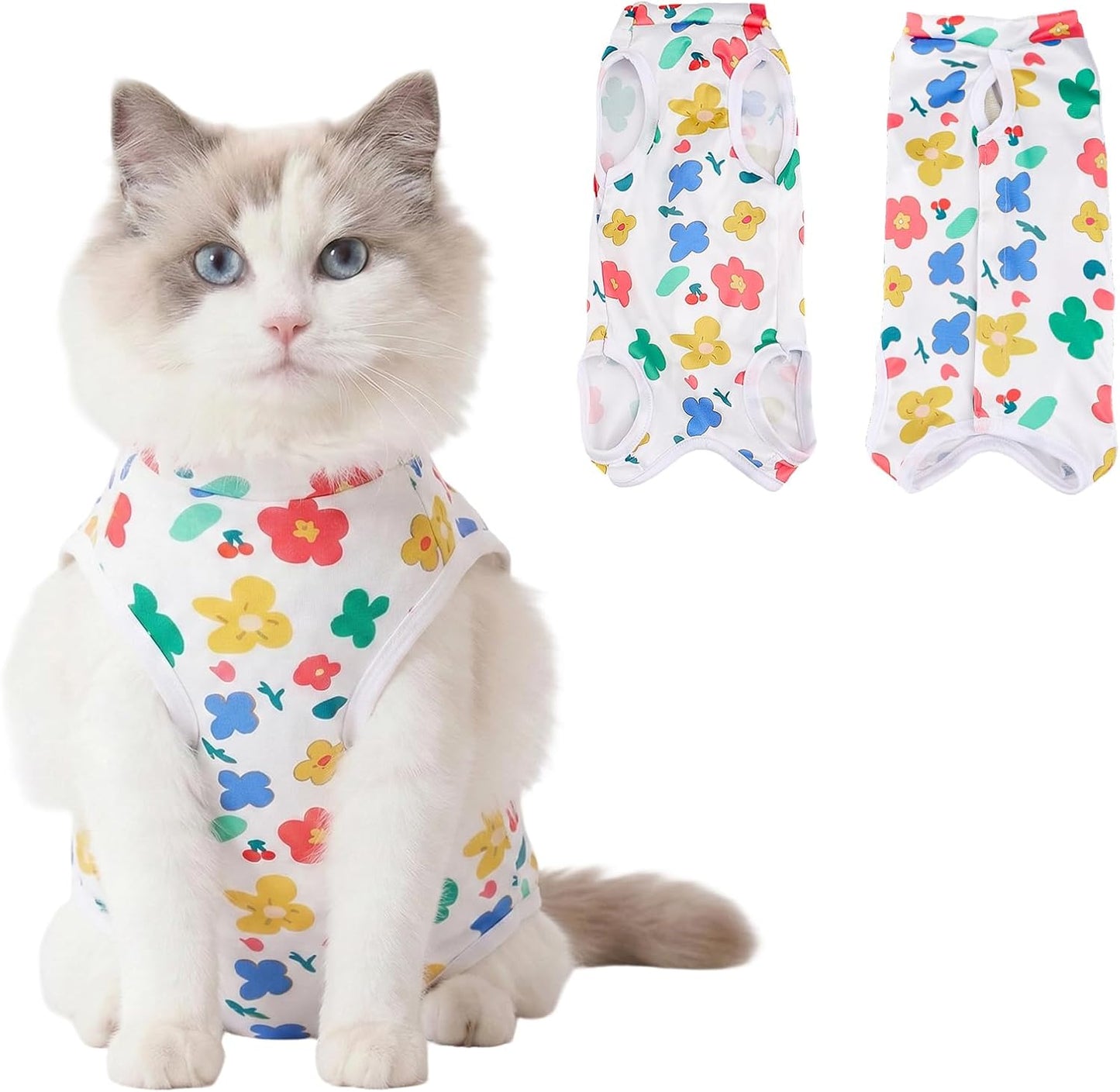 Cat Recovery Suit Cat Onesie for Cats, Breathable Cats Surgery Recovery Suit for Female Spay & Abdominal Wounds Skin Diseases, Kitten Surgical Onesie Body Suit Anti Licking Cone Alternative - Image 10
