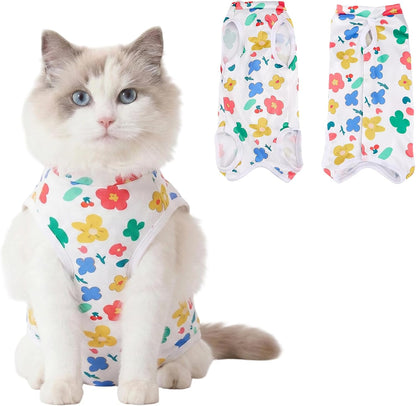 Cat Recovery Suit Cat Onesie for Cats, Breathable Cats Surgery Recovery Suit for Female Spay & Abdominal Wounds Skin Diseases, Kitten Surgical Onesie Body Suit Anti Licking Cone Alternative - Image 10