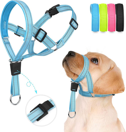 Weesiber Soft Dog Head Collar - Adjustable Dog Head Harness, Padded No Pull Head Halter Collar with Reflective Safety Strip for Training and Walking(Green,M) - Image 10