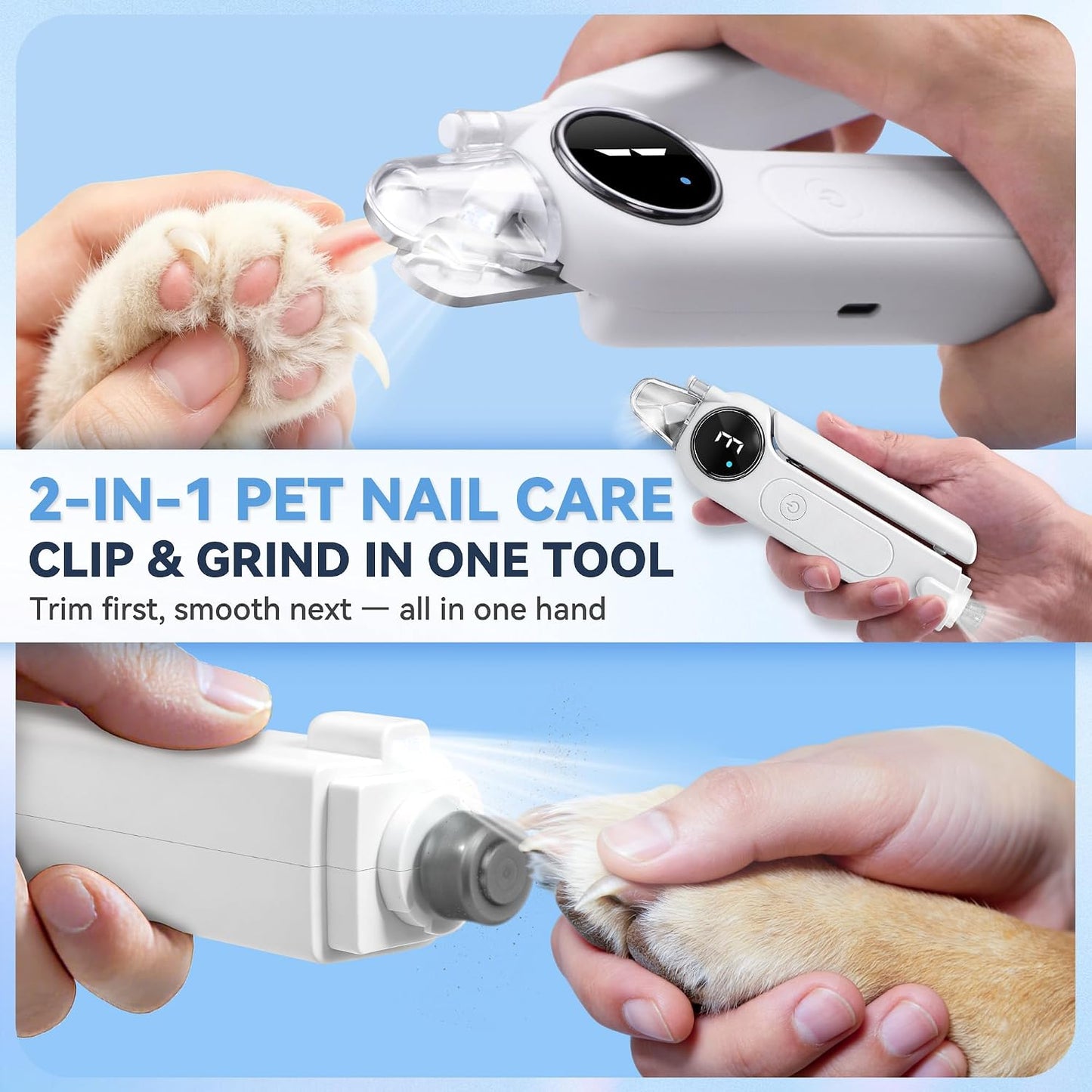 Bedama pet grooming tool digital display and speed settings